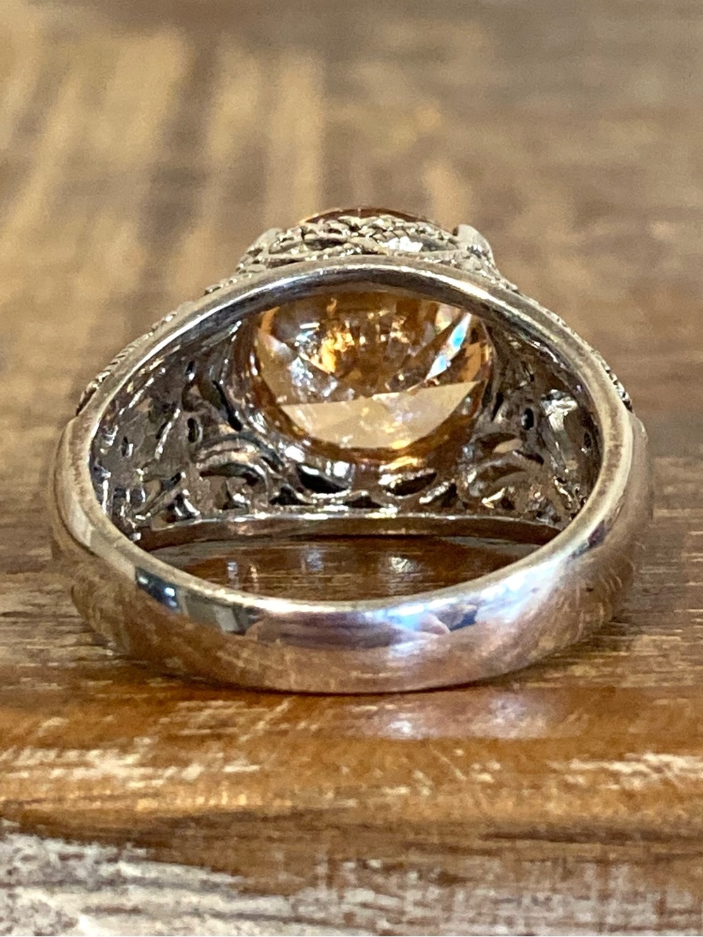 Joseph Esposito ESPO Peach Jubilee Sterling Silver Ring - Size 9 - Picture 4 of 16
